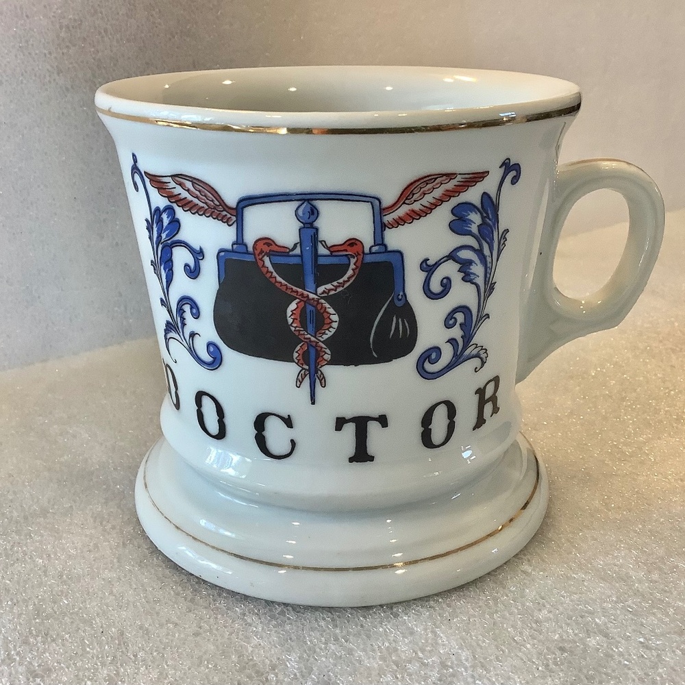 Vintage Doctor Shaving Mug Cup with Medical Bag